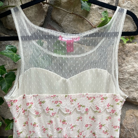 🥑2/$29~Juniors' UP Ultra Pink Floral Lace Dress~Medium - Picture 6 of 14